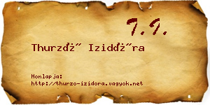 Thurzó Izidóra névjegykártya